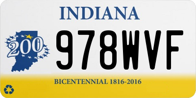 IN license plate 978WVF