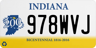 IN license plate 978WVJ