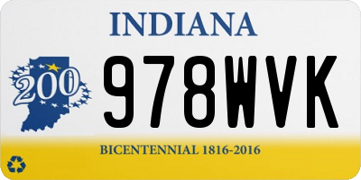IN license plate 978WVK
