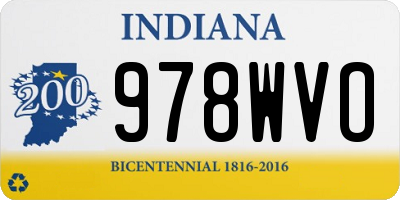 IN license plate 978WVO