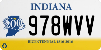 IN license plate 978WVV
