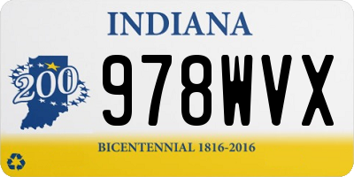 IN license plate 978WVX