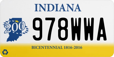 IN license plate 978WWA