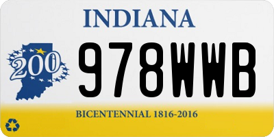 IN license plate 978WWB