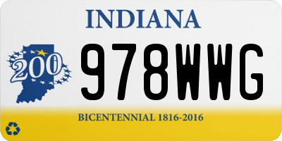 IN license plate 978WWG