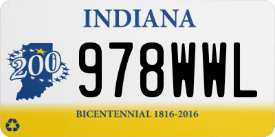 IN license plate 978WWL