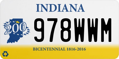 IN license plate 978WWM