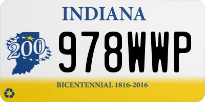 IN license plate 978WWP