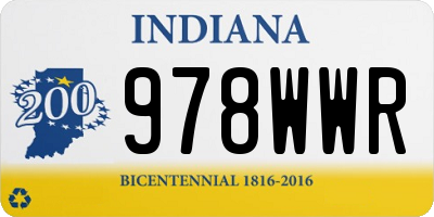 IN license plate 978WWR