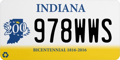 IN license plate 978WWS
