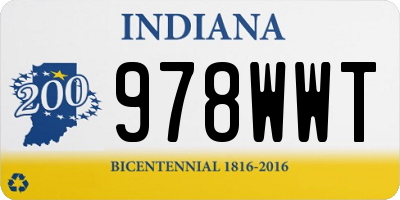 IN license plate 978WWT