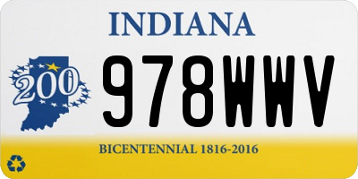 IN license plate 978WWV