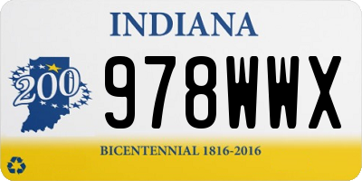 IN license plate 978WWX