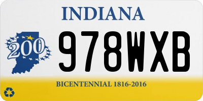 IN license plate 978WXB