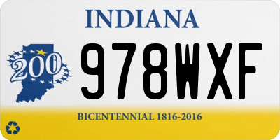 IN license plate 978WXF