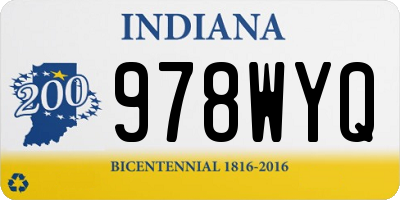 IN license plate 978WYQ