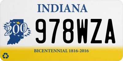 IN license plate 978WZA