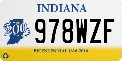 IN license plate 978WZF