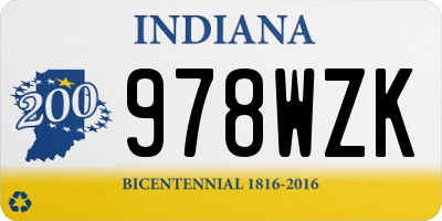 IN license plate 978WZK