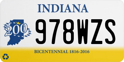 IN license plate 978WZS