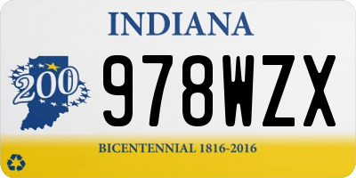IN license plate 978WZX