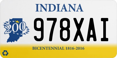 IN license plate 978XAI