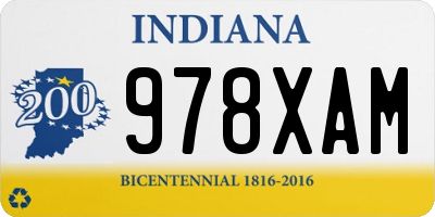 IN license plate 978XAM