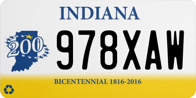 IN license plate 978XAW