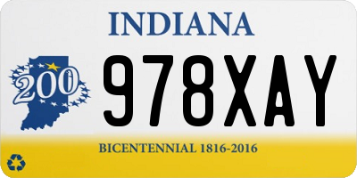 IN license plate 978XAY