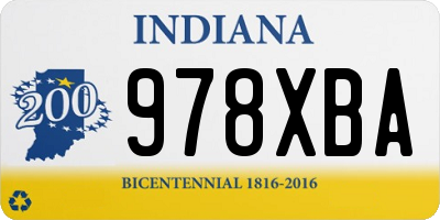 IN license plate 978XBA