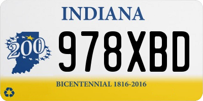 IN license plate 978XBD