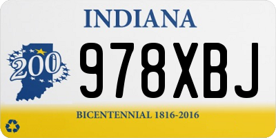 IN license plate 978XBJ