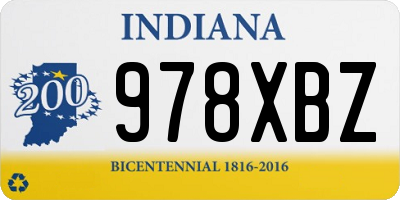 IN license plate 978XBZ