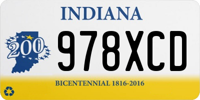 IN license plate 978XCD