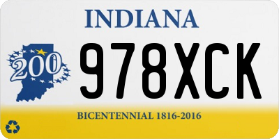 IN license plate 978XCK
