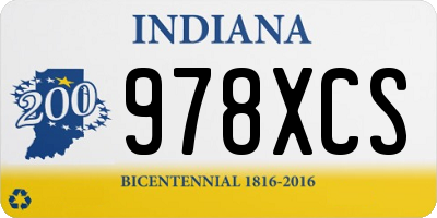 IN license plate 978XCS