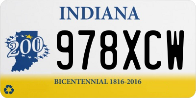 IN license plate 978XCW