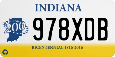IN license plate 978XDB