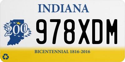 IN license plate 978XDM