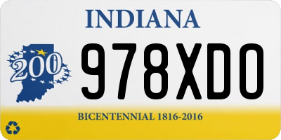 IN license plate 978XDO