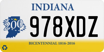IN license plate 978XDZ