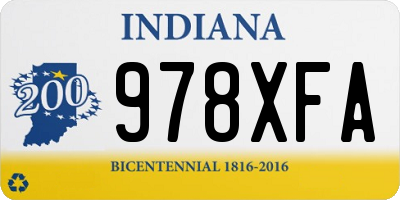 IN license plate 978XFA