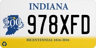 IN license plate 978XFD