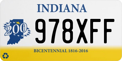IN license plate 978XFF