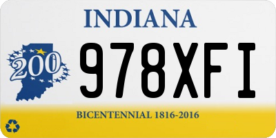 IN license plate 978XFI