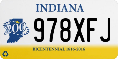 IN license plate 978XFJ