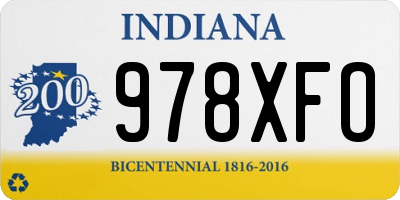 IN license plate 978XFO