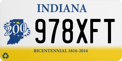 IN license plate 978XFT
