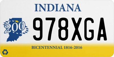 IN license plate 978XGA