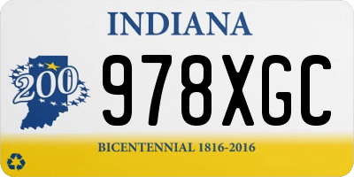 IN license plate 978XGC